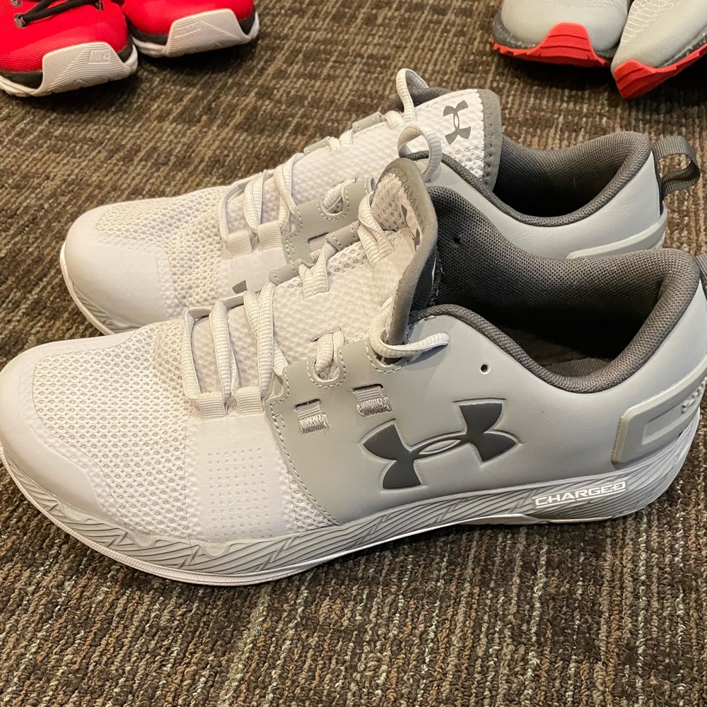 Grey under armour shoes